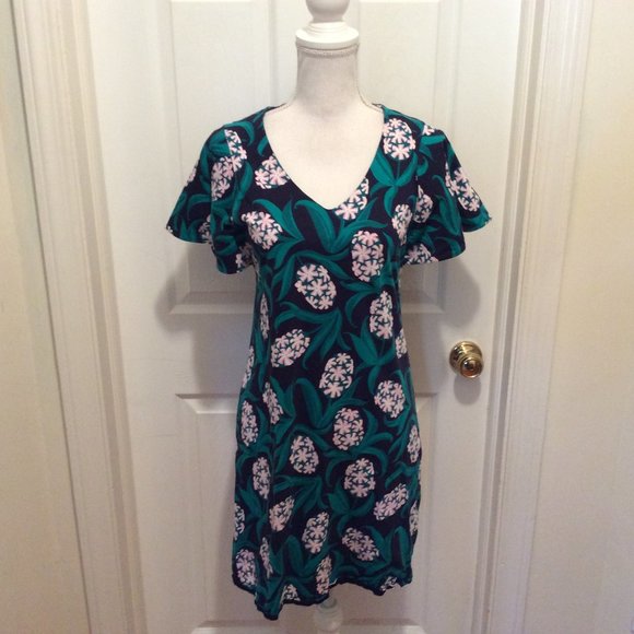 Draper James Dresses & Skirts - Draper James Dress S Dark Blue Green Pink White
